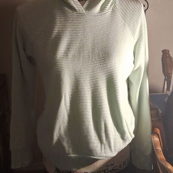 💫💫💫 ATHLETA Mint Green Ribbed Hooded Sweatshirt Size XXL(runs Small) - Picture 5 of 12